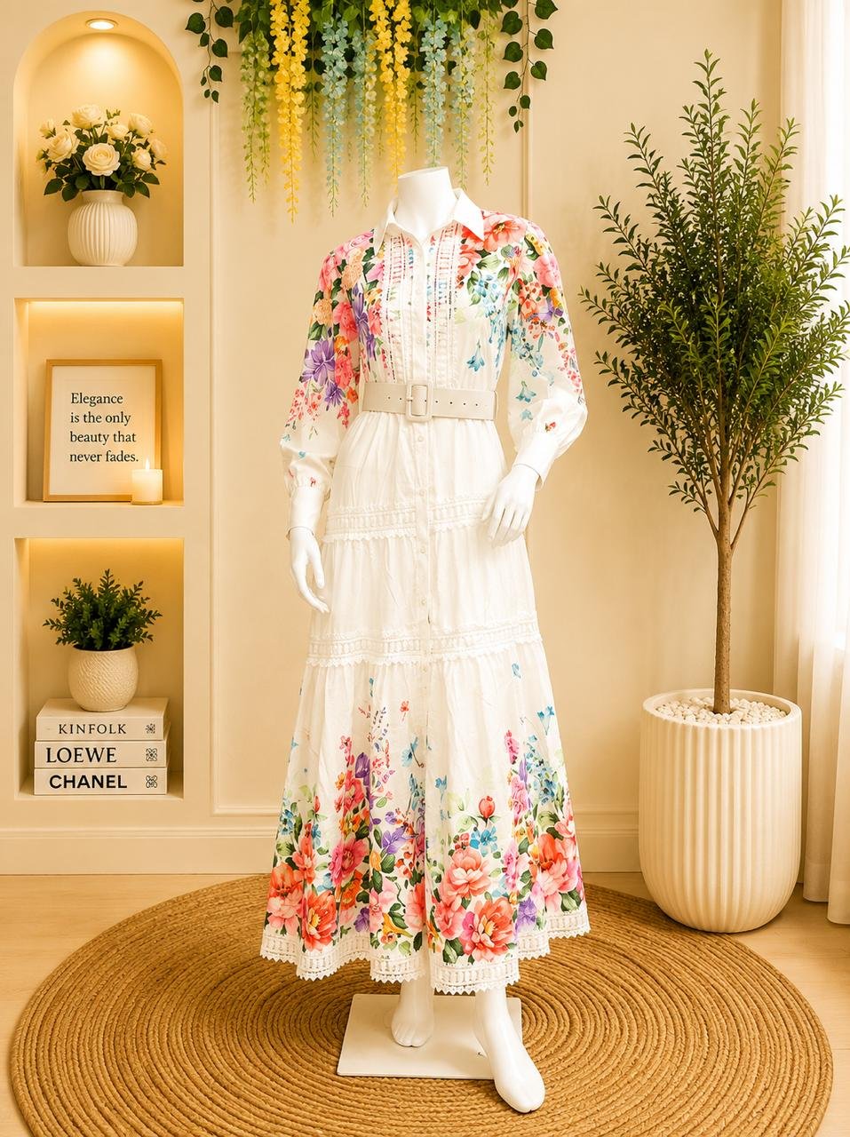 Ditsy Rosette Top Eyelet Skirt
